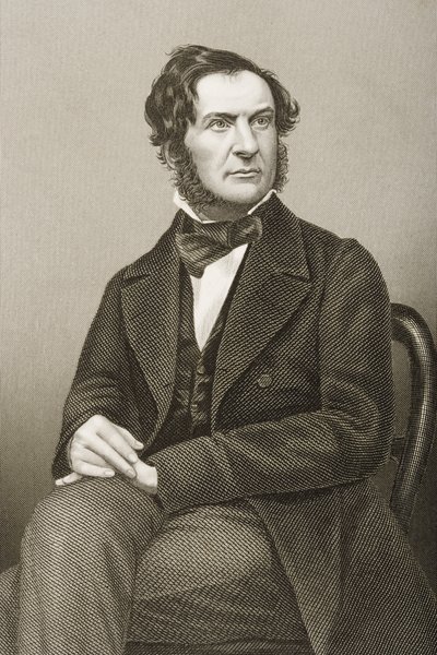 William Ewart Gladstone (1809-98) metszetét D.J. Pound egy fényképről, a „The Drawing-Room of Eminent Personages, Volume 2”, Londonban, 1860. alkotó: John Jabez Edwin Paisley Mayall