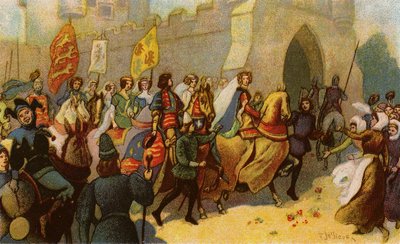 III. Edward király és nemesei Hainaut-i Philippát Yorkba kísérték alkotó: John Jellicoe