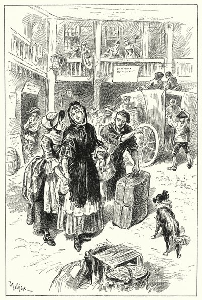 Az edző az Old Angel Innben (litho) alkotó: John Jellicoe
