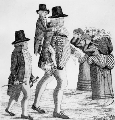 Hamilton Bell egy Vintners fiút visz Edinburgh-ből Musselburgh-be, 1792 alkotó: John Kay
