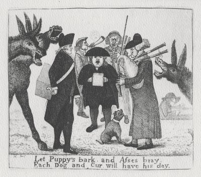 A kölykök ugassanak és szamarak csacsogjanak, minden kutyának és Curnek meglesz a maga napja, 1784 alkotó: John Kay