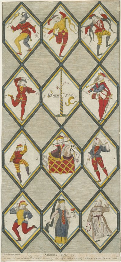 Betley Glass Window – Morris Dancers: metszet, nd [1751-1790] (nyomtatás) alkotó: John Keyse Sherwin