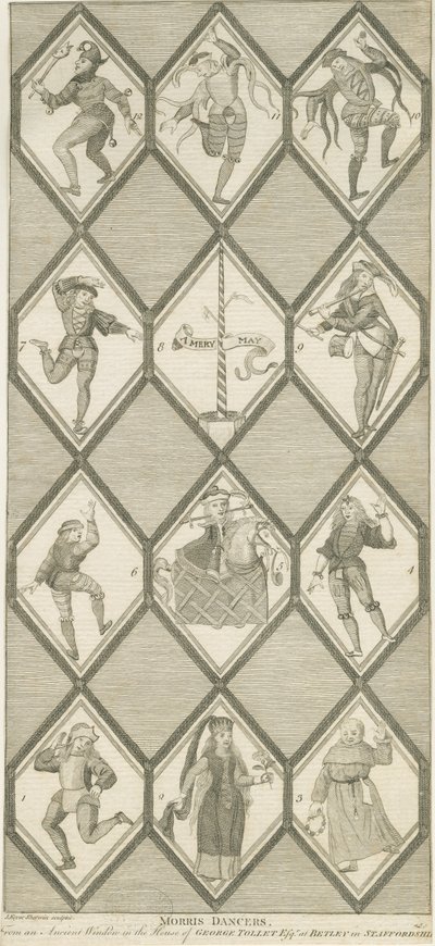 Betley Glass Window – Morris Dancers: metszet, nd [1751-1790] alkotó: John Keyse Sherwin