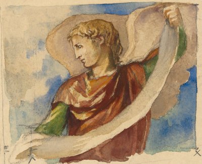 Tanulmány az angyal számára a torony díszítésében, a Trinity Church, Boston alkotó: John La Farge
