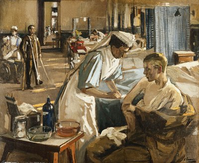 Az első sebesültek, a londoni kórház alkotó: John Lavery