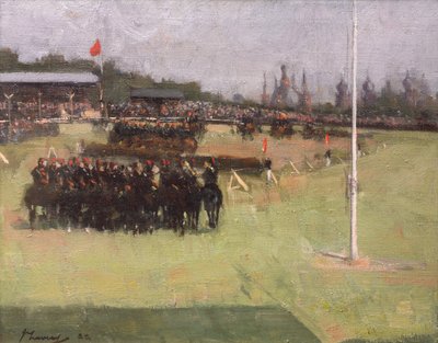 A 15. huszárok zenés lovaglása a katonai tornán a Glasgow-i Nemzetközi Kiállításon 1888 alkotó: John Lavery