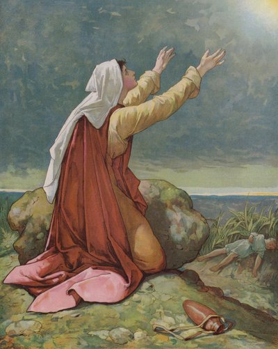 Hágár és Izmael alkotó: John Lawson