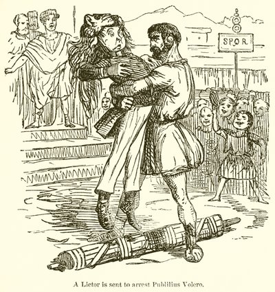 Publilius Volero letartóztatására egy lictort küldenek. alkotó: John Leech