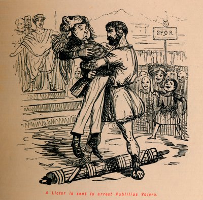Lictort kiküldik Publilius Volero letartóztatására, 1852 alkotó: John Leech