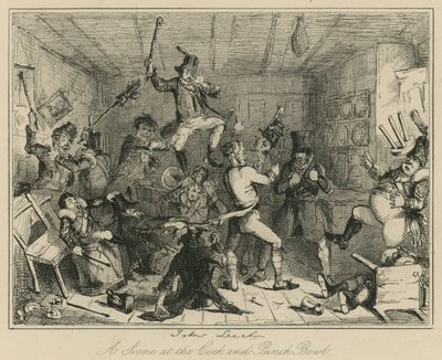 Jelenet a Cock and Punch Bowlban alkotó: John Leech