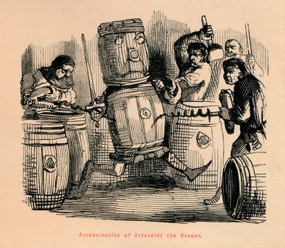 Sörfőző Artaveldt meggyilkolása, 1860, 1860 c alkotó: John Leech