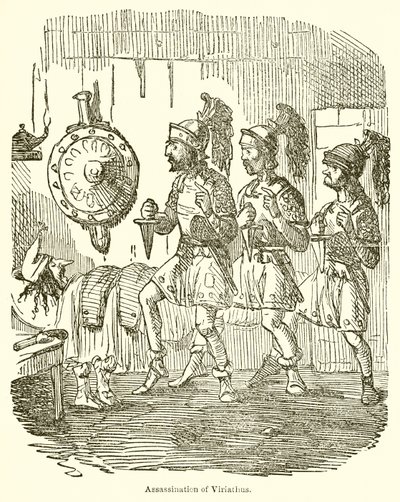 Viriathus meggyilkolása alkotó: John Leech