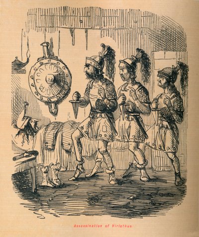 Viriathus meggyilkolása, 1852 alkotó: John Leech