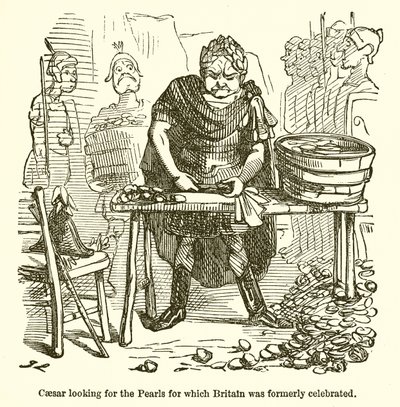 Caesar keresi a gyöngyöket, amelyekért Britannia korábban híres volt alkotó: John Leech