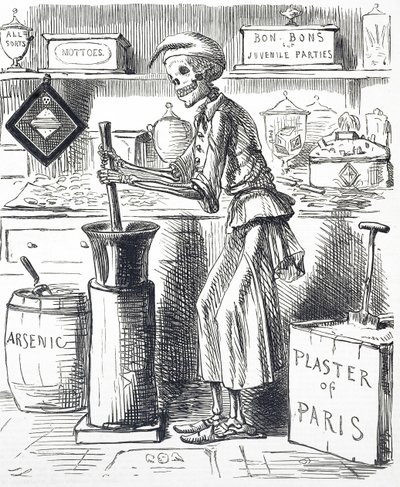 Rajzfilm "Ételhamisítás általi mérgezés" alkotó: John Leech