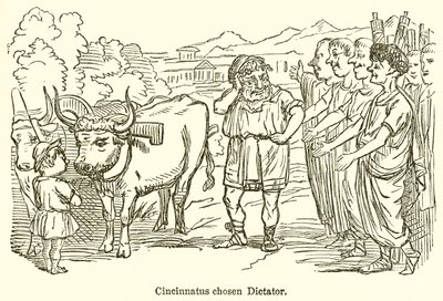 Cincinnatus választott diktátor alkotó: John Leech