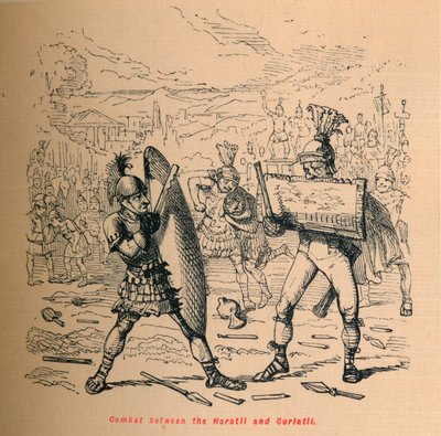 Harat a Horatii és Curiatii között, 1852 alkotó: John Leech