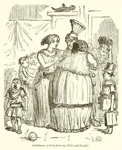 Coriolanus elvált feleségétől és családjától alkotó: John Leech
