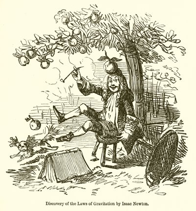 A gravitációs törvények felfedezése Isaac Newton által alkotó: John Leech