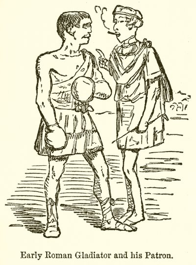 Korai római gladiátor és pártfogója alkotó: John Leech