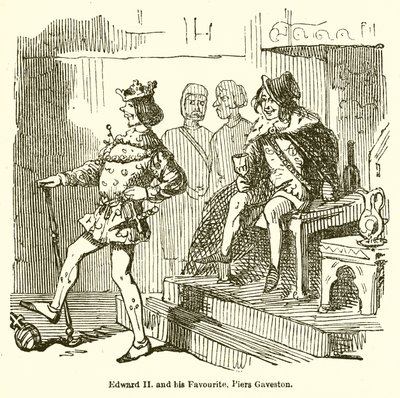 Edward II és kedvence, Piers Gaveston alkotó: John Leech