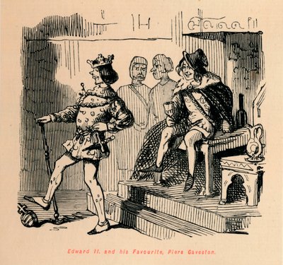 Edward II. és kedvence, Piers Gaveston, c1860, c1860 alkotó: John Leech