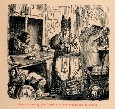 Edward zálogba adta a koronát Treves érseivel, c1860, c1860 alkotó: John Leech