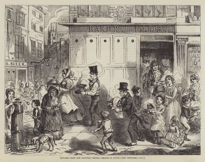 A karácsonyi vacsora hazahozása alkotó: John Leech