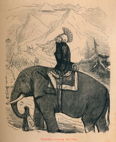 Hannibál átkel az Alpokon, 1852 alkotó: John Leech