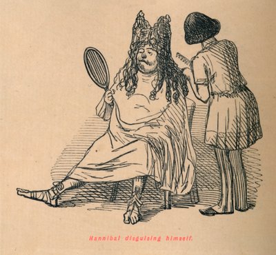 Hannibál álcázza magát, 1852 alkotó: John Leech