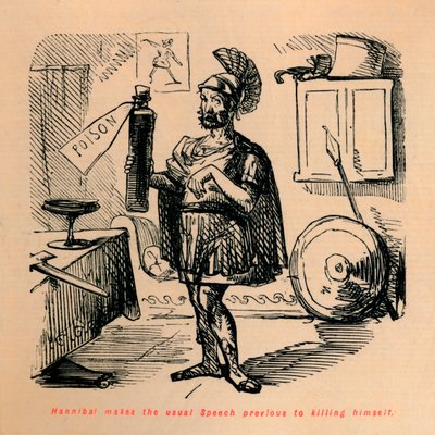 Hannibal a szokásos beszédet mondja az öngyilkosság előtt, 1852-ben alkotó: John Leech