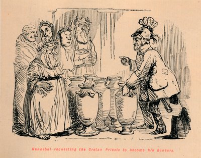 Hannibál felkéri a krétai papokat, hogy legyenek a bankárjai, 1852 alkotó: John Leech