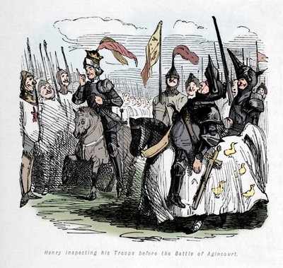 Henry a csapatait szemléli az agincourti csata előtt, c1860, c1860 alkotó: John Leech