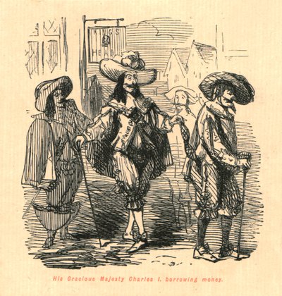 Kegyelmes I. Károly őfelsége, pénzt kölcsönözve, 1897. alkotó: John Leech