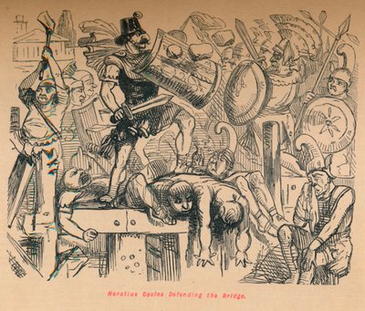 Horatius Cocles a hidat védve, 1852 alkotó: John Leech