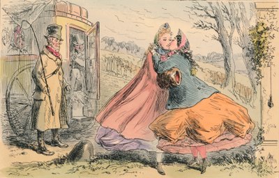 Shannon kisasszony érkezése a Baldon Hallba, 1855. alkotó: John Leech