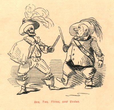Egy, kettő, három és alatta, 1897. alkotó: John Leech