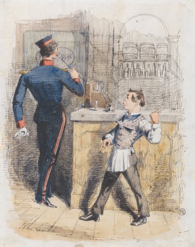 Pot Valiant: jelenet egy kocsmában alkotó: John Leech