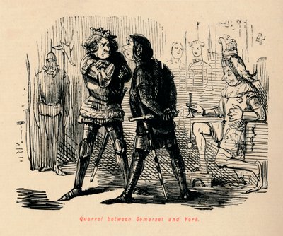 Veszekedés Somerset és York között, alkotó: John Leech