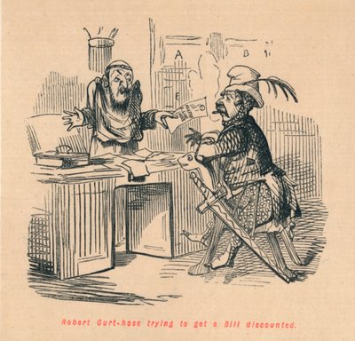 Robert Curthose megpróbálja leárazni egy Billt, c1860, c1860 alkotó: John Leech