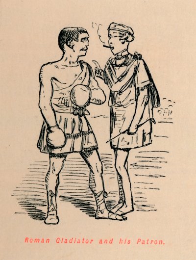 Római gladiátor és patrónusa, 1852 alkotó: John Leech