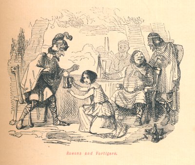 Rowena és Vortigern, c1860, c1860. alkotó: John Leech
