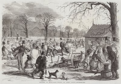 Korcsolyázás a Hyde-Parkban alkotó: John Leech