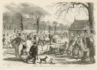 Korcsolyázás a Hyde Parkban alkotó: John Leech