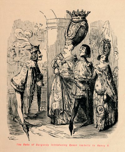 Burgundia hercege bemutatja Izabella királynőt V. Henriknek, c1860, c1860 alkotó: John Leech