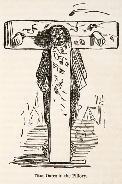Titus Oates in the Pillary, The Comic History of England, pub. 1864 alkotó: John Leech
