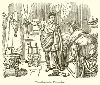 Titus fenyegeti Pomponiust alkotó: John Leech