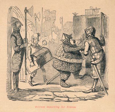 Vilmos Franciaországba indul, c1860, c1860 alkotó: John Leech
