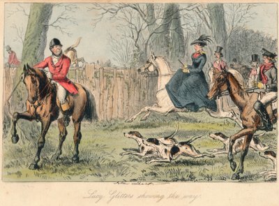 Lucy Glitters mutatja az utat, 1865. Művészek: John Leech, Hablot Knight Browne. alkotó: John Leech and Hablot Knight Browne