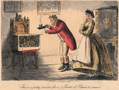 Ez egy szép ajándék egy vadászkutyás mester számára, 1865. Művészek: John Leech, Hablot Knight Browne. alkotó: John Leech and Hablot Knight Browne